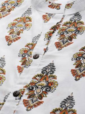 White printed cotton cotton-kurtis 4