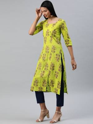 Green printed cotton cotton-kurtis 2