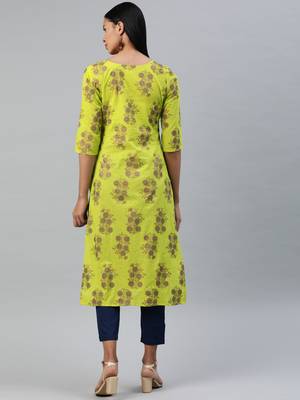 Green printed cotton cotton-kurtis 3