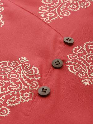 Pink printed viscose rayon kurtas-and-kurtis 4