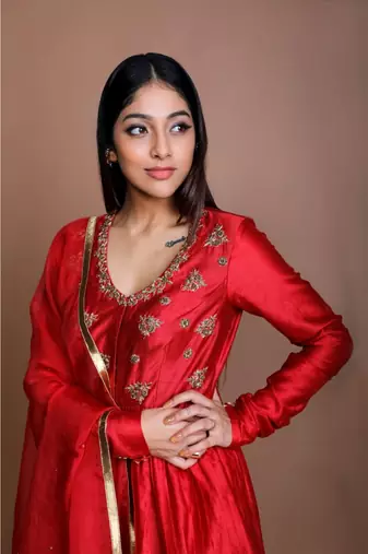 Showshaa Antique Gold Embroidered Pleated Anarkali