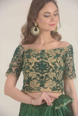  Hand woven bottle green linen saree  6