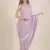 Rina Dhaka pure georgette saree with golden stripe with fur detail in palla with stiched blouse
