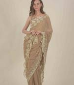  Beige georgette saree 