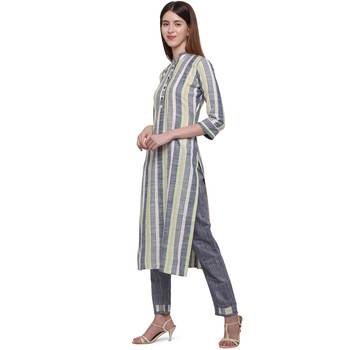 Grey printed cotton ethnic-kurtis 2