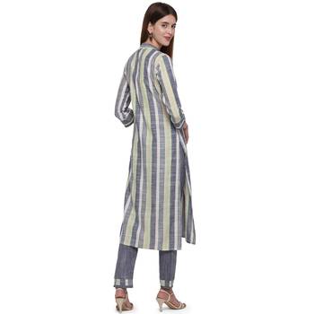 Grey printed cotton ethnic-kurtis 3