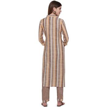 Brown printed cotton ethnic-kurtis 3