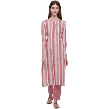 Pink printed cotton ethnic-kurtis 1