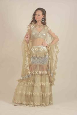 Silver sequence lehenga with lace detail 2