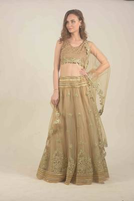  Golden floral all over gotta work detail with blouse and duppattata 2