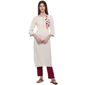 Maroon embroidered cotton ethnic-kurtis 1