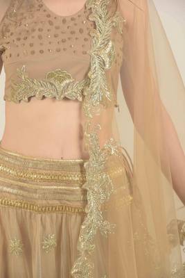 Golden floral all over gotta work detail with blouse and duppattata 5