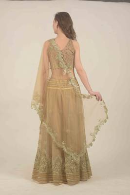  Golden floral all over gotta work detail with blouse and duppattata 6