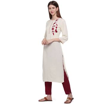 Maroon embroidered cotton ethnic-kurtis 2