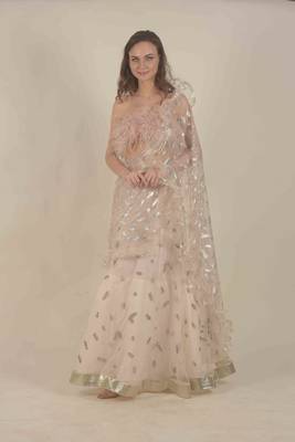  Beige hand embroidred lehenga 1