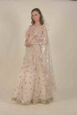  Beige hand embroidred lehenga 2