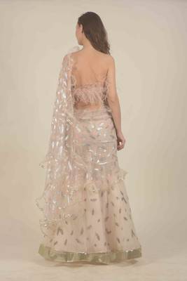  Beige hand embroidred lehenga 5