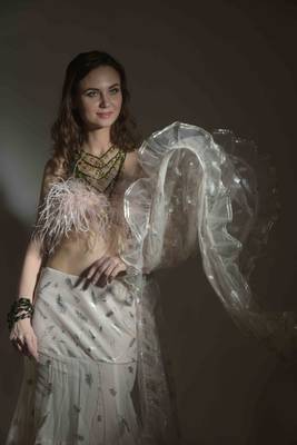  Beige hand embroidred lehenga 7
