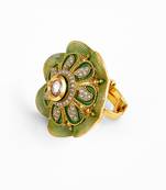 Traditional American Diamond  adjustable Green rings