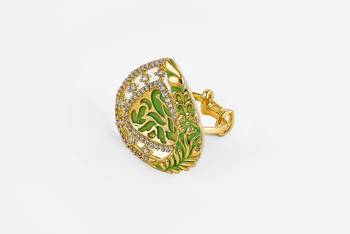 Traditional American Diamond  adjustable Green rings 1