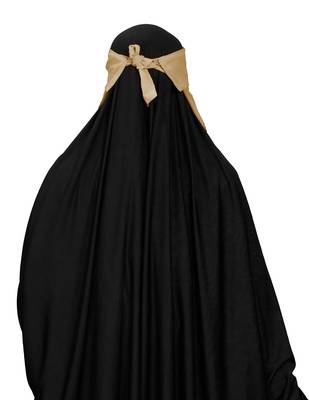 JSDC Women Bubble Georgette Plain Single Layer Cap Niqab Nosepiece Hijab 5