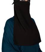 JSDC Women's Daily Wear Bubble Georgette Plain Single Layer Cap Niqab Nosepiece Hijab
