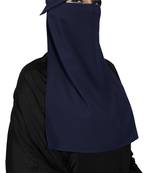 JSDC Women Occasion Wear Bubble Georgette Plain Single Layer Cap Niqab Nosepiece Hijab