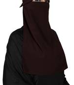 JSDC Women Bubble Georgette Plain Single Layer Cap Niqab Nosepiece Hijab