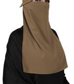 JSDC Women Occasion Wear Bubble Georgette Plain Single Layer Cap Niqab Nosepiece Hijab