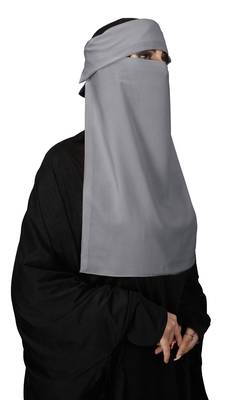JSDC Women Bubble Georgette Plain Single Layer Cap Niqab Nosepiece Hijab 3