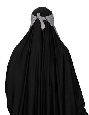 JSDC Women Bubble Georgette Plain Single Layer Cap Niqab Nosepiece Hijab 5