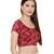Women's Maroon & Wine Silk Blend Readymade Saree Blouse