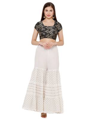 Women's Black Silk Blend Readymade Saree Blouse 4