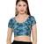 Women's Royal Blue Silk Blend Readymade Saree Blouse