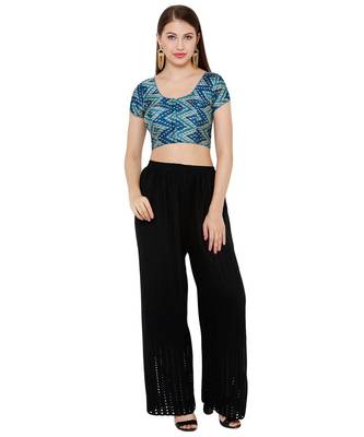 Women's Royal Blue Silk Blend Readymade Saree Blouse 4