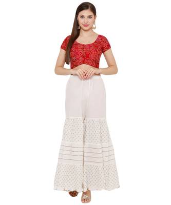 Women's Red Silk Blend Readymade Saree Blouse 4