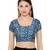 Women's Blue Silk Blend Readymade Saree Blouse