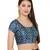 Women's Blue Silk Blend Readymade Saree Blouse