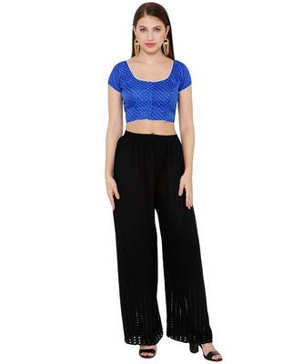Women's Blue Silk Blend Readymade Saree Blouse 4