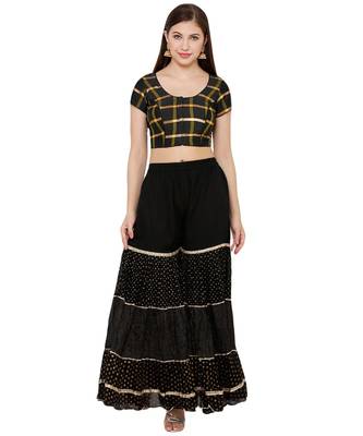 Women's Black Silk Blend Readymade Saree Blouse 4