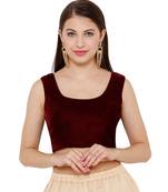 Maroon Velvet Plain Readymade Blouse
