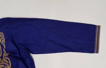Royal-blue embroidered cotton kurtis 4