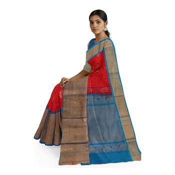 Pink hand woven andhra pradesh handloom saree with blouse 2