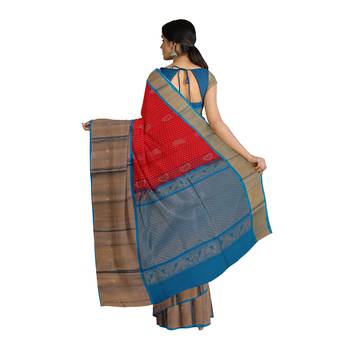 Pink hand woven andhra pradesh handloom saree with blouse 3