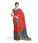 Light pink hand woven andhra pradesh handloom saree with blouse