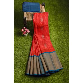 Light pink hand woven andhra pradesh handloom saree with blouse 4