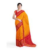 Yellow hand woven andhra pradesh handloom saree with blouse