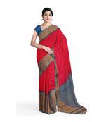 Pink hand woven andhra pradesh handloom saree with blouse