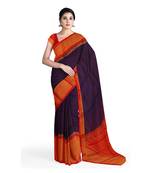Blue hand woven andhra pradesh handloom saree with blouse