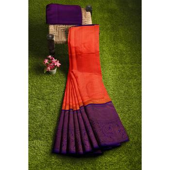 Light pink hand woven andhra pradesh handloom saree with blouse 4